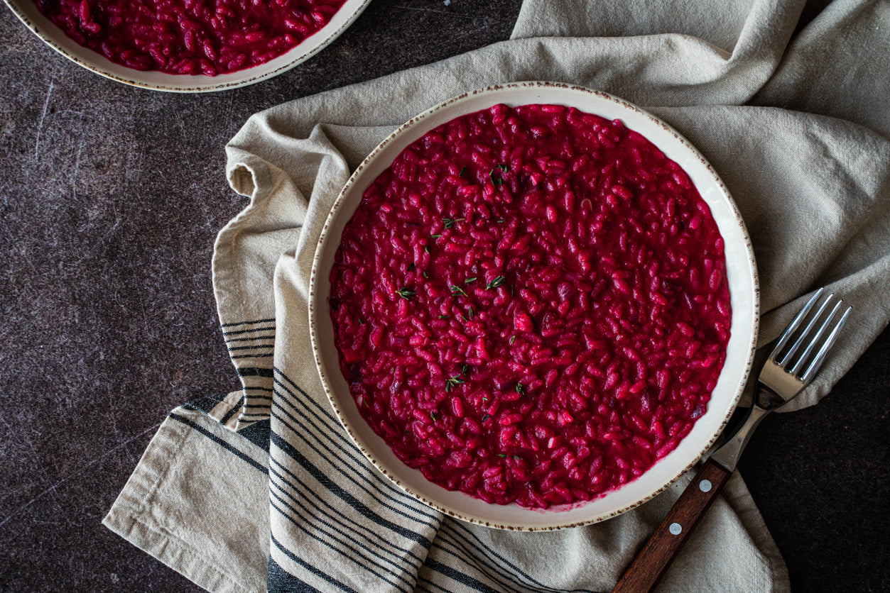 Beetroot Risotto with Parmesan & Thyme