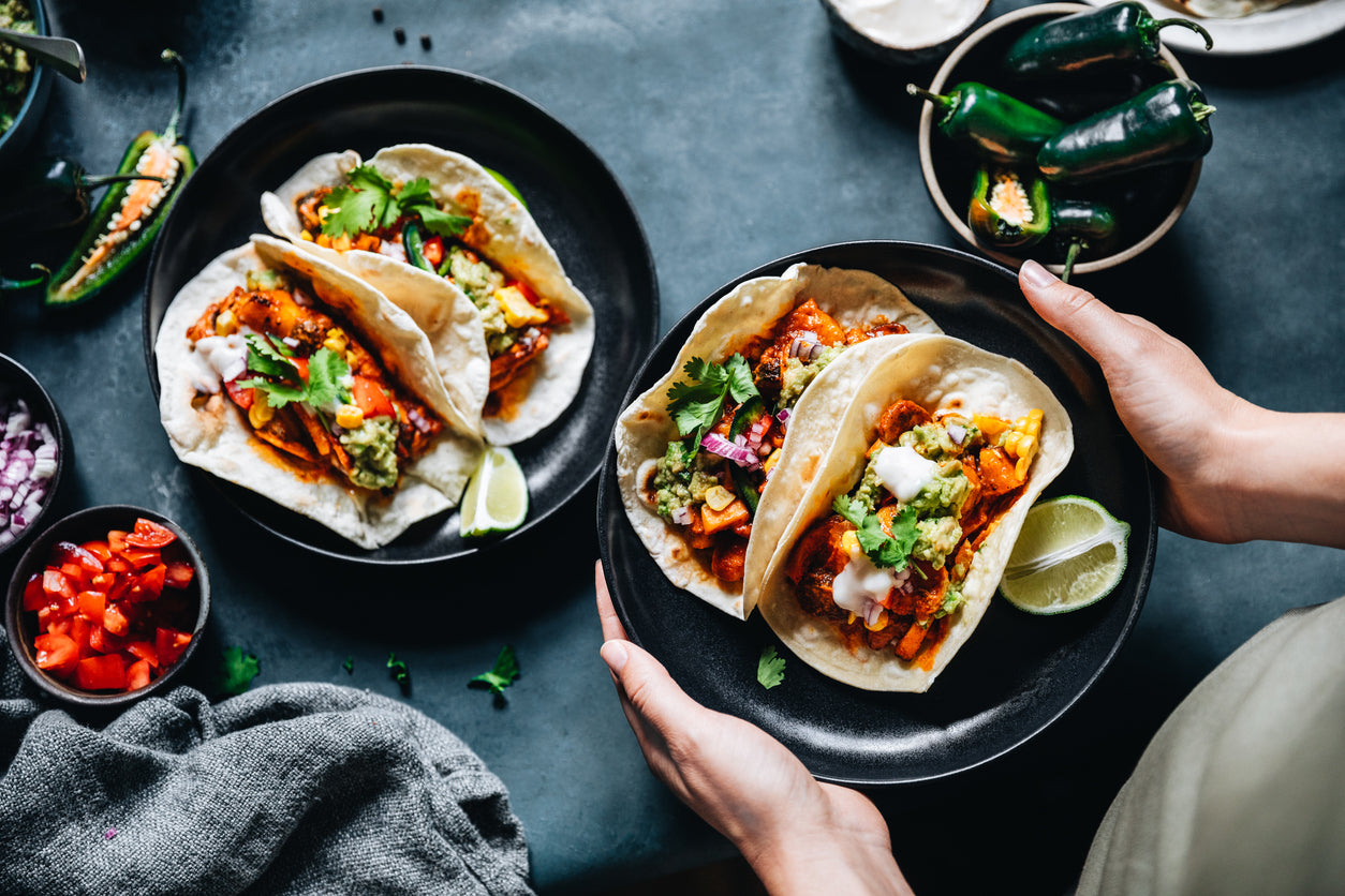 Spice Roasted Sweet Potato, Corn & Chipotle Tacos