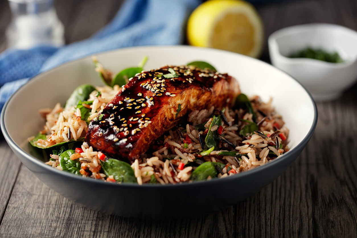 Togarashi Caramel Salmon & Wild Rice Bowl