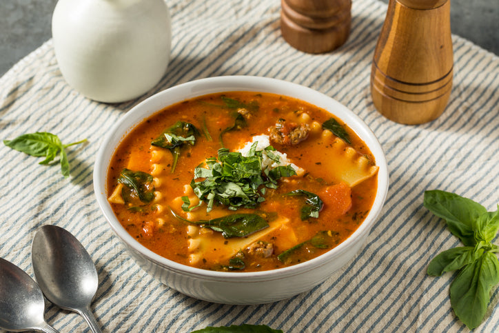 Lasagne Soup with Basil & Ricotta