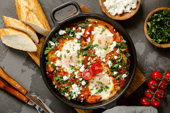 Shakshuka Eggs with Chorizo & Feta